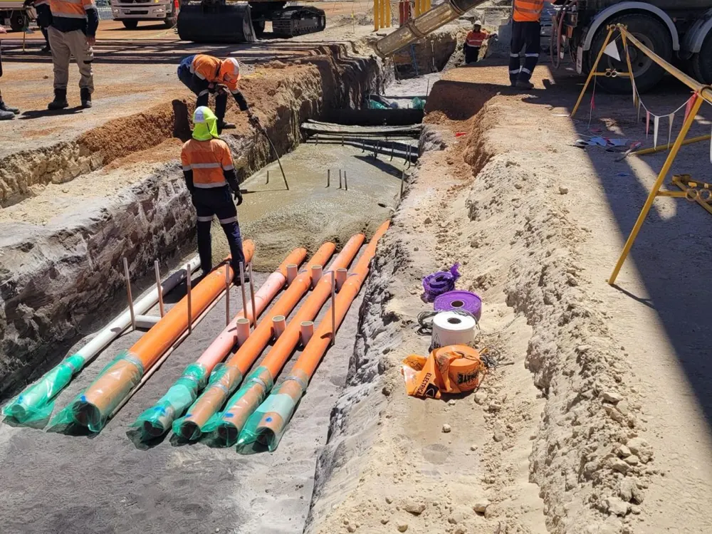 Cable installation by TCD electricians at Kemerton
