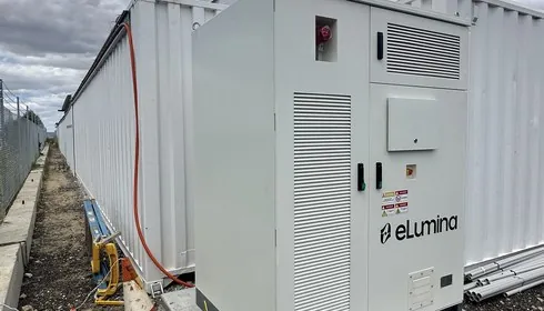 Battery cabinet installed for RJV beside a transportable building